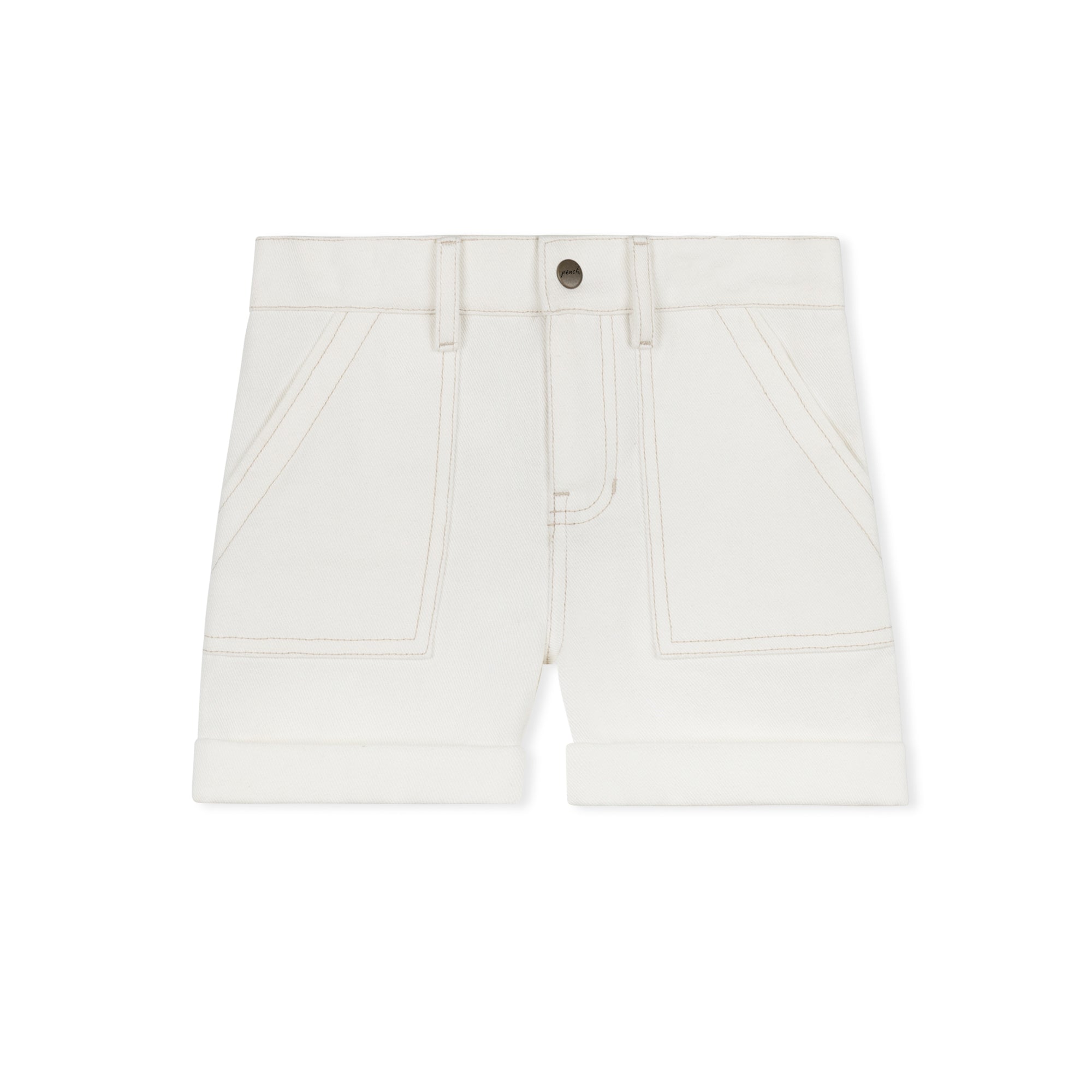 PEACH KIDS White Denim Shorts