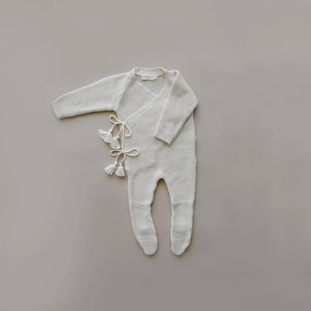 Knit Footed Jumpsuit Natural 3-6 mo