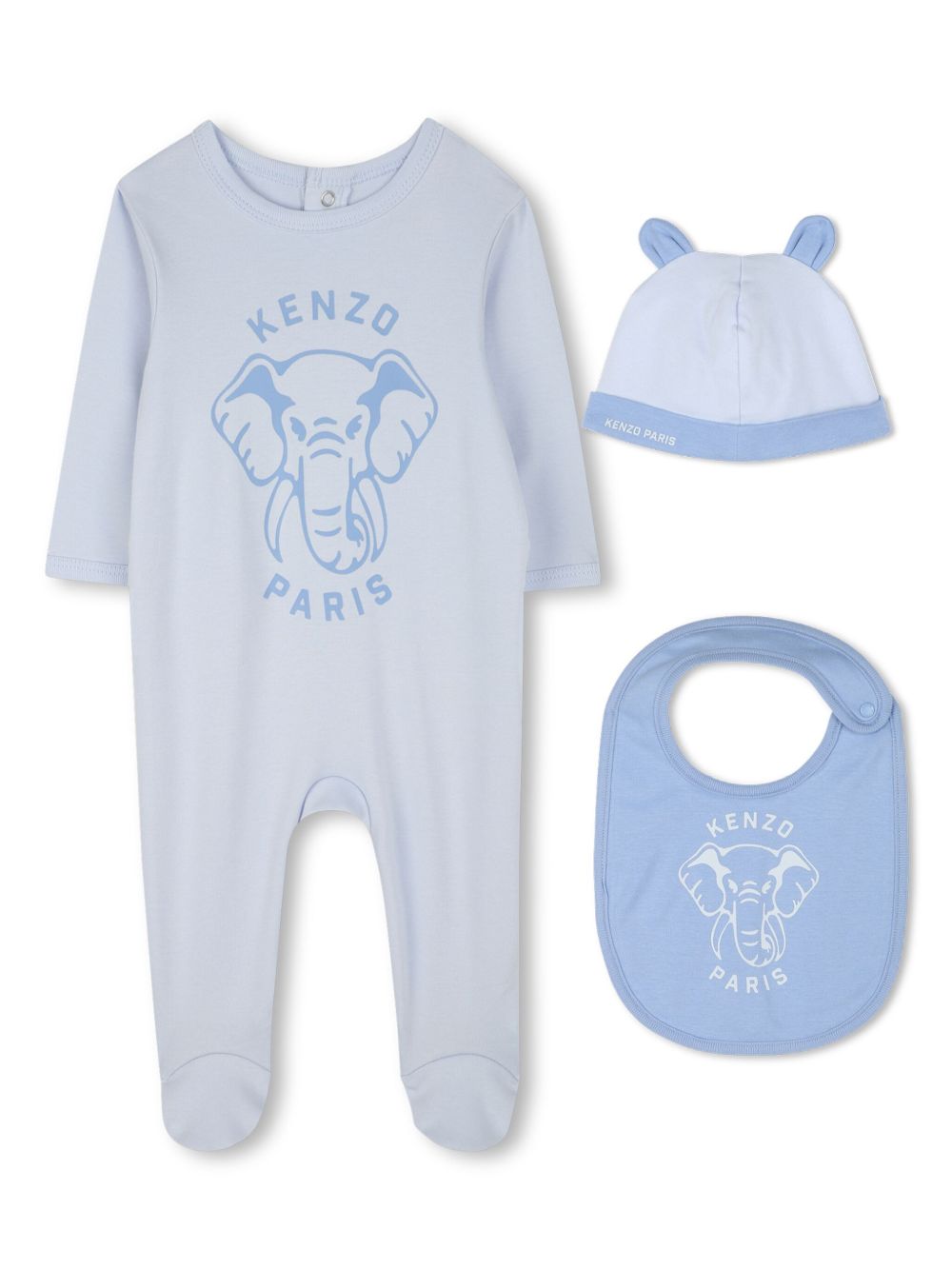 K61248 Kenzo Elephant Footie Bib And Hat