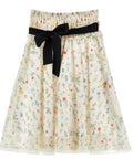 FLORAL PRINT MIDI SKIRT WITH TIE BELT