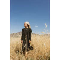 LBL36 Ladida Black Robe With Smocked Sleeves