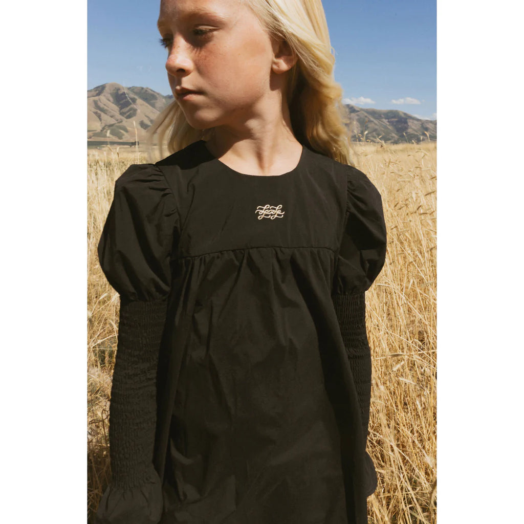 LBL36 Ladida Black Robe With Smocked Sleeves