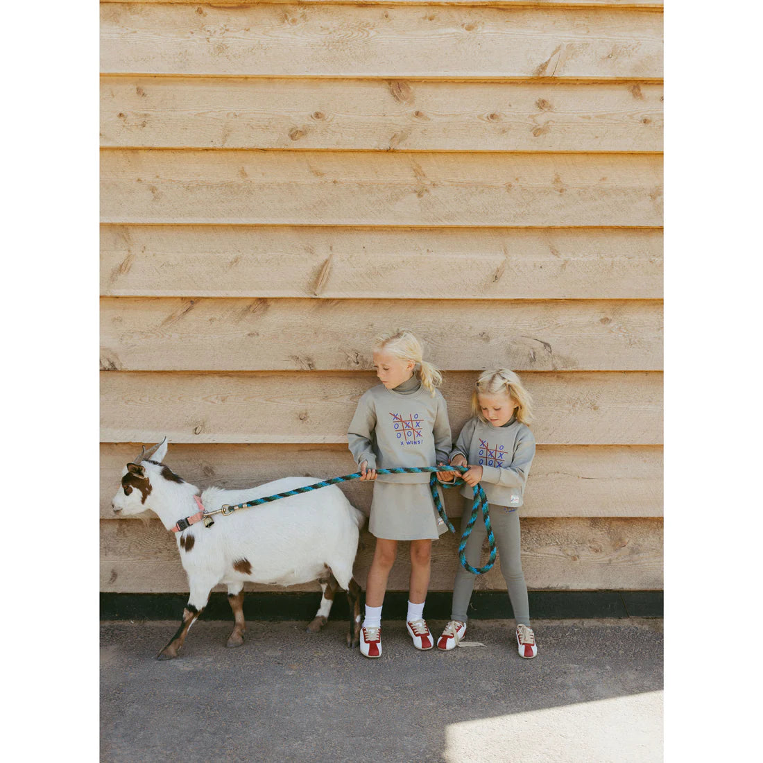 LBL201A Sudadera gris Ladida con gráfico de tres en raya en el pecho