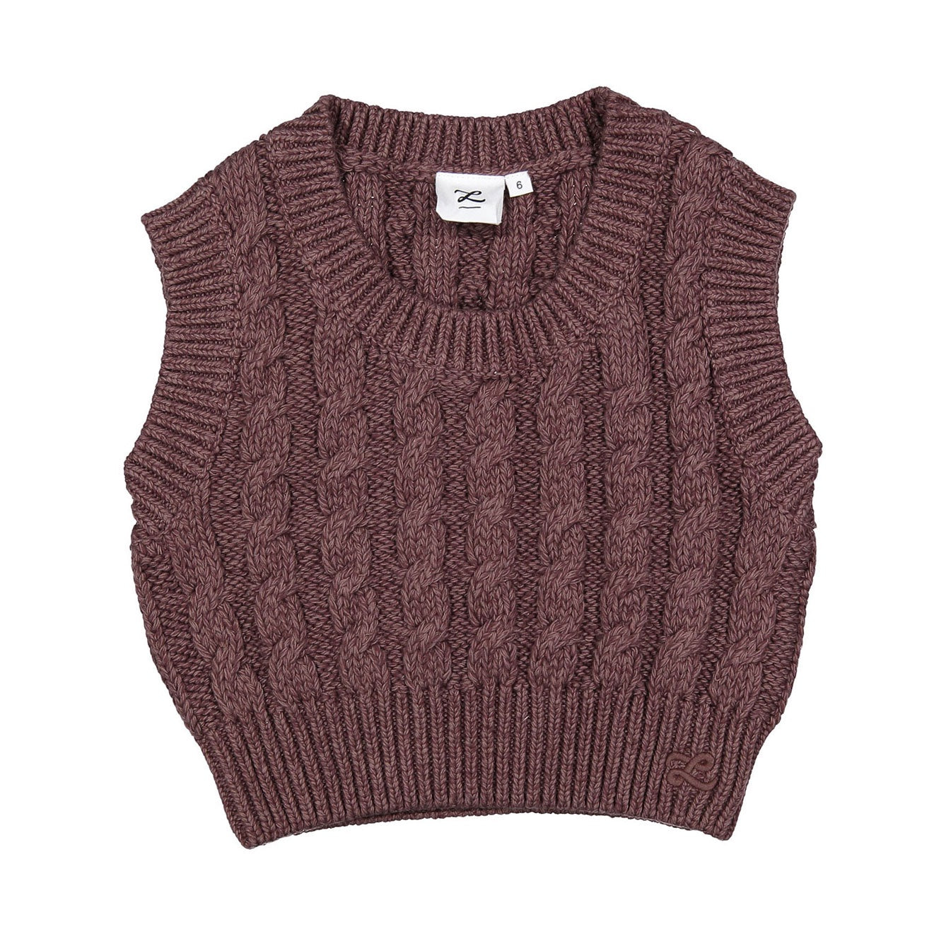 LBL77B Ladida Brown Cable Knit Vest