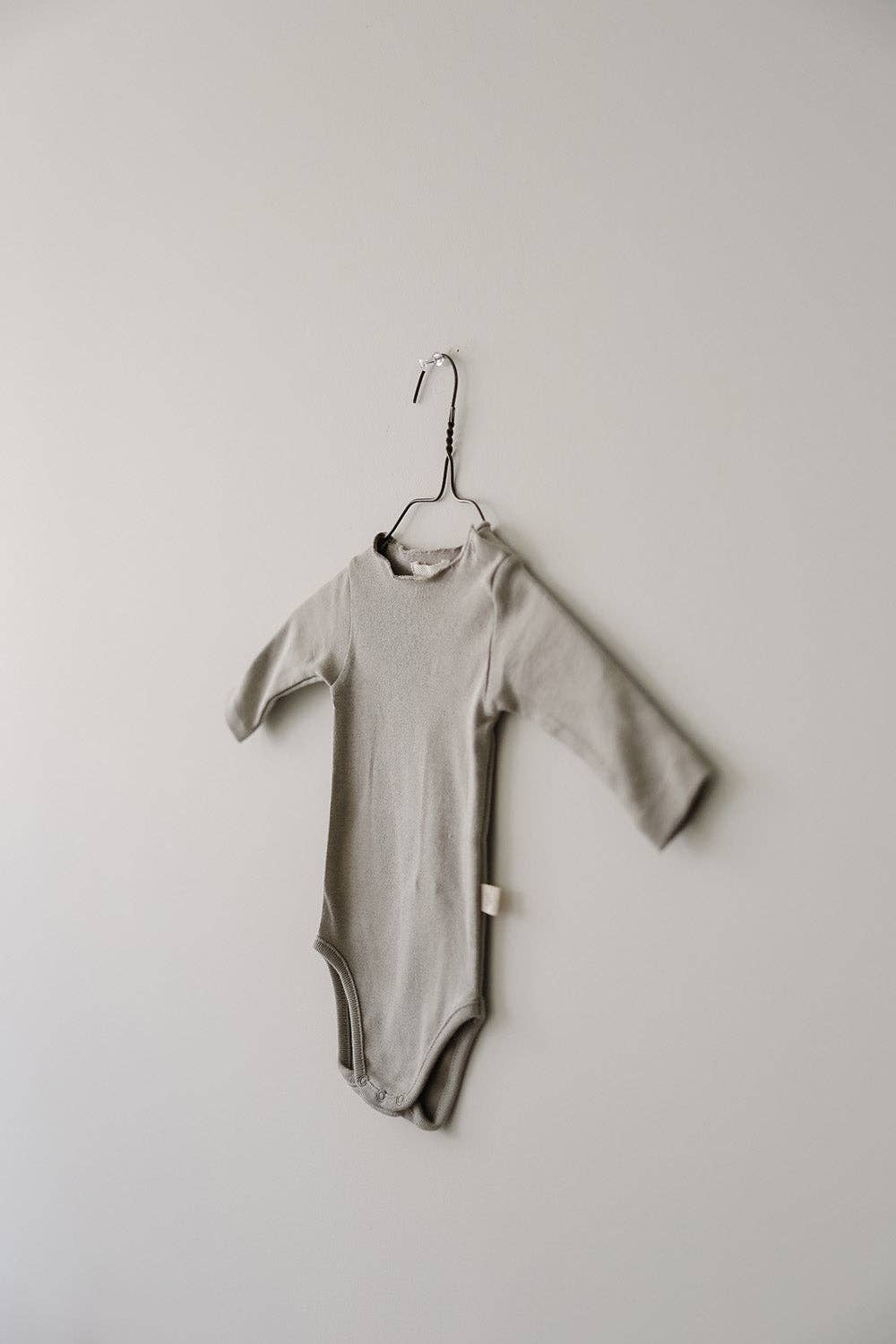 Raw Edge Onesie Taupe