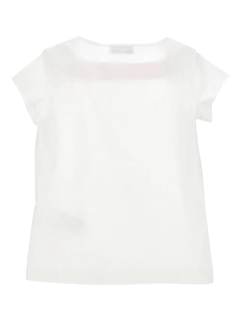 SS JERSEY TEE WITH CONTRAST TRIM ON FRONT WITH LOGO WHITE PINK