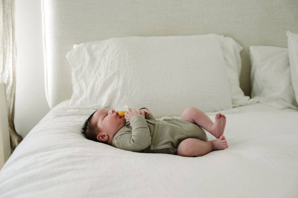 Terry Front flap Onesie Taupe