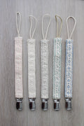 Crotchet Ribbon Collection Pacifier Clip - Taupe