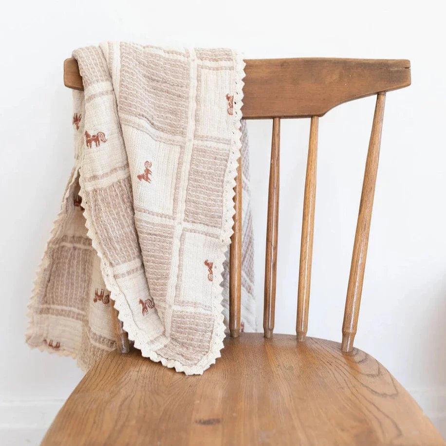 NEW GRAIN patchwork blanket - pony