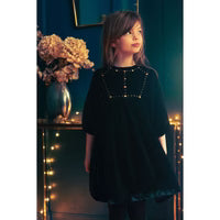 W251045 Louis Louise Mahani Velvet Dress-Black
