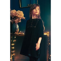 W251045 Louis Louise Mahani Velvet Dress-Black