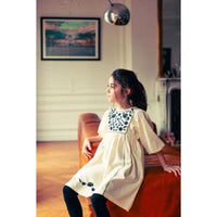 W251047 Vestido largo de sarga Louis Louise Mahani color crema