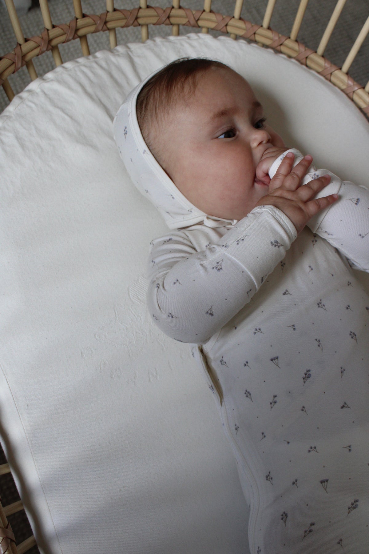 Blue Baby's Breath Bamboo Wrap Footie