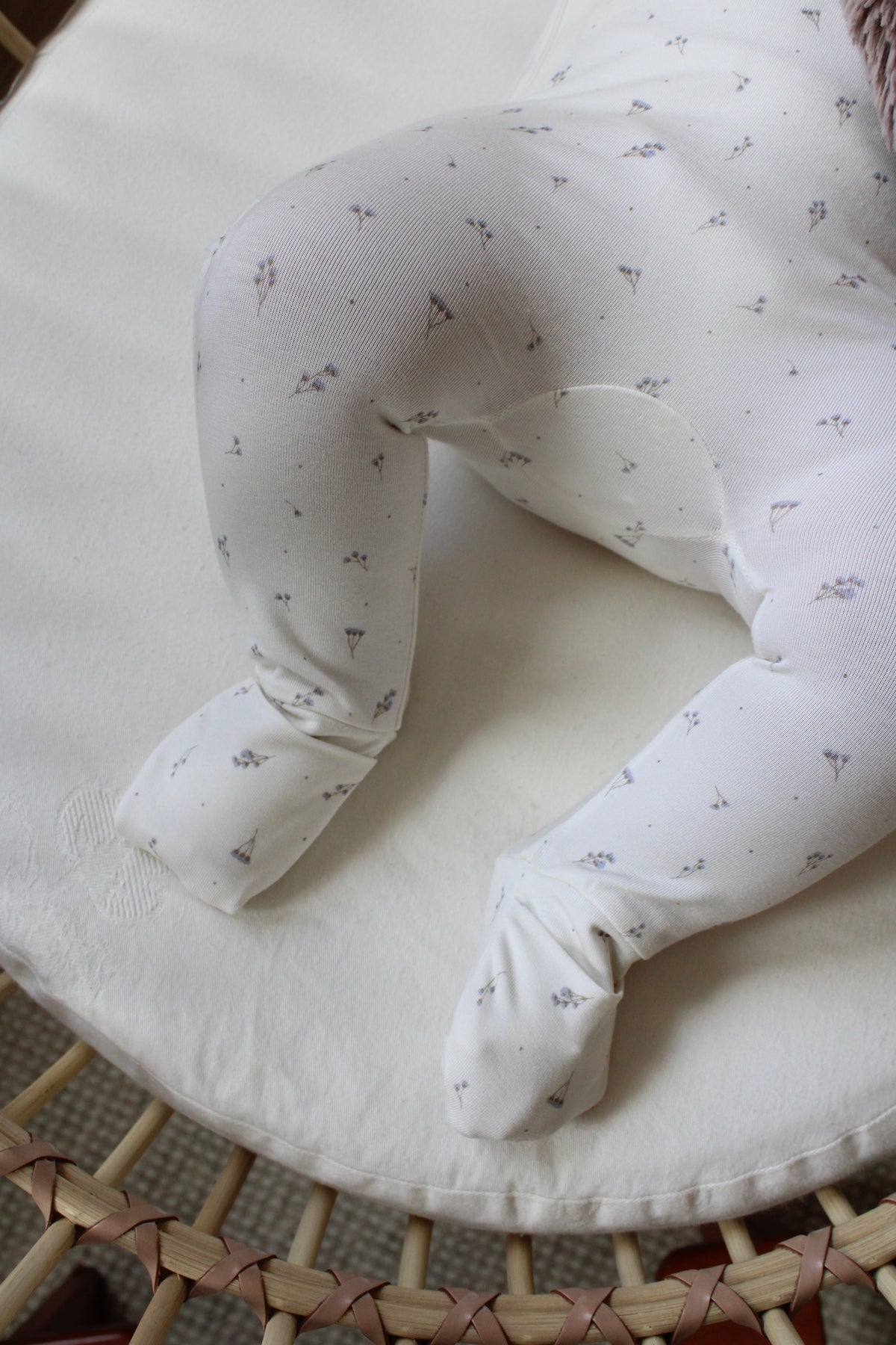 Blue Baby's Breath Bamboo Wrap Footie