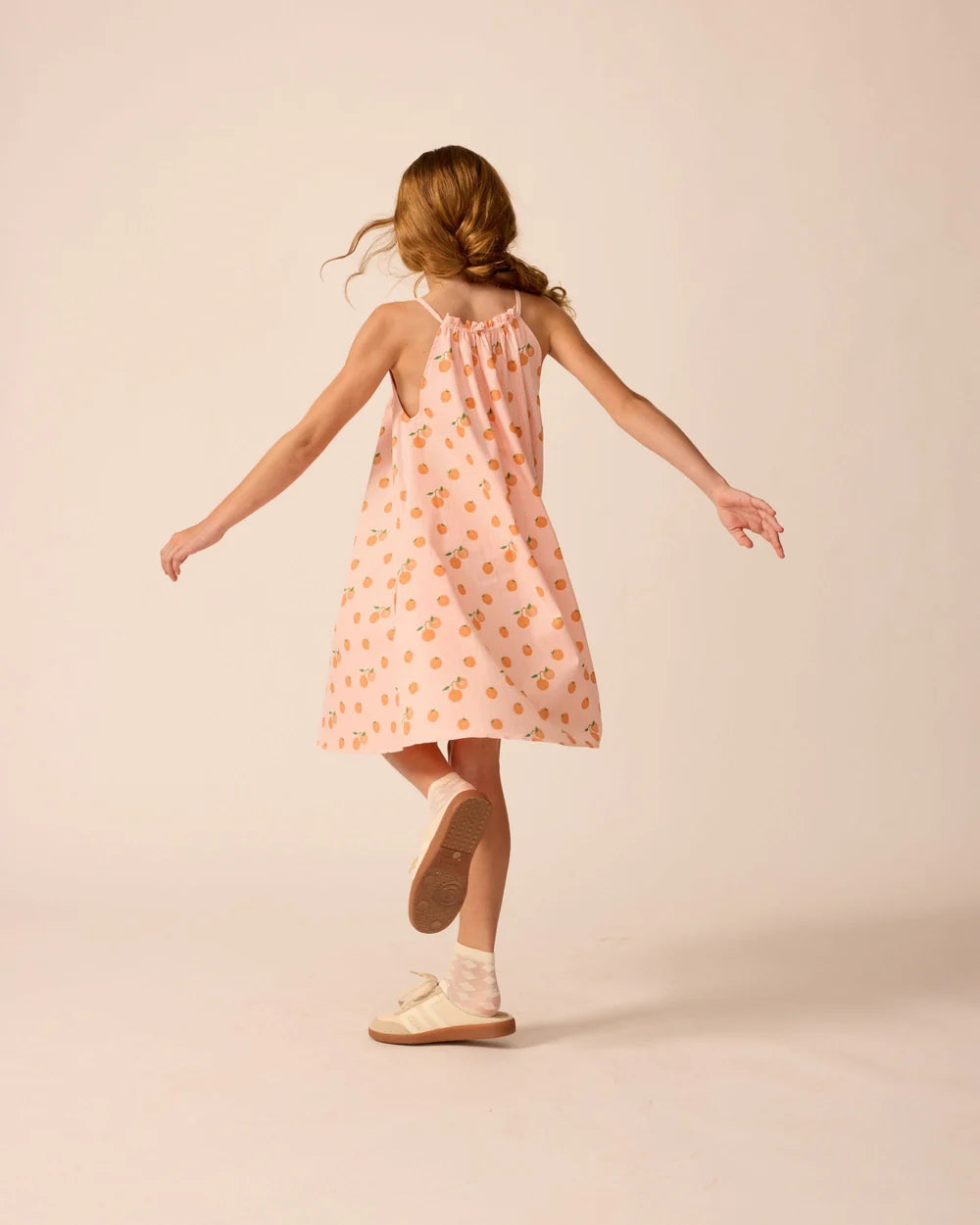 Tie Neck Dress in Clementine