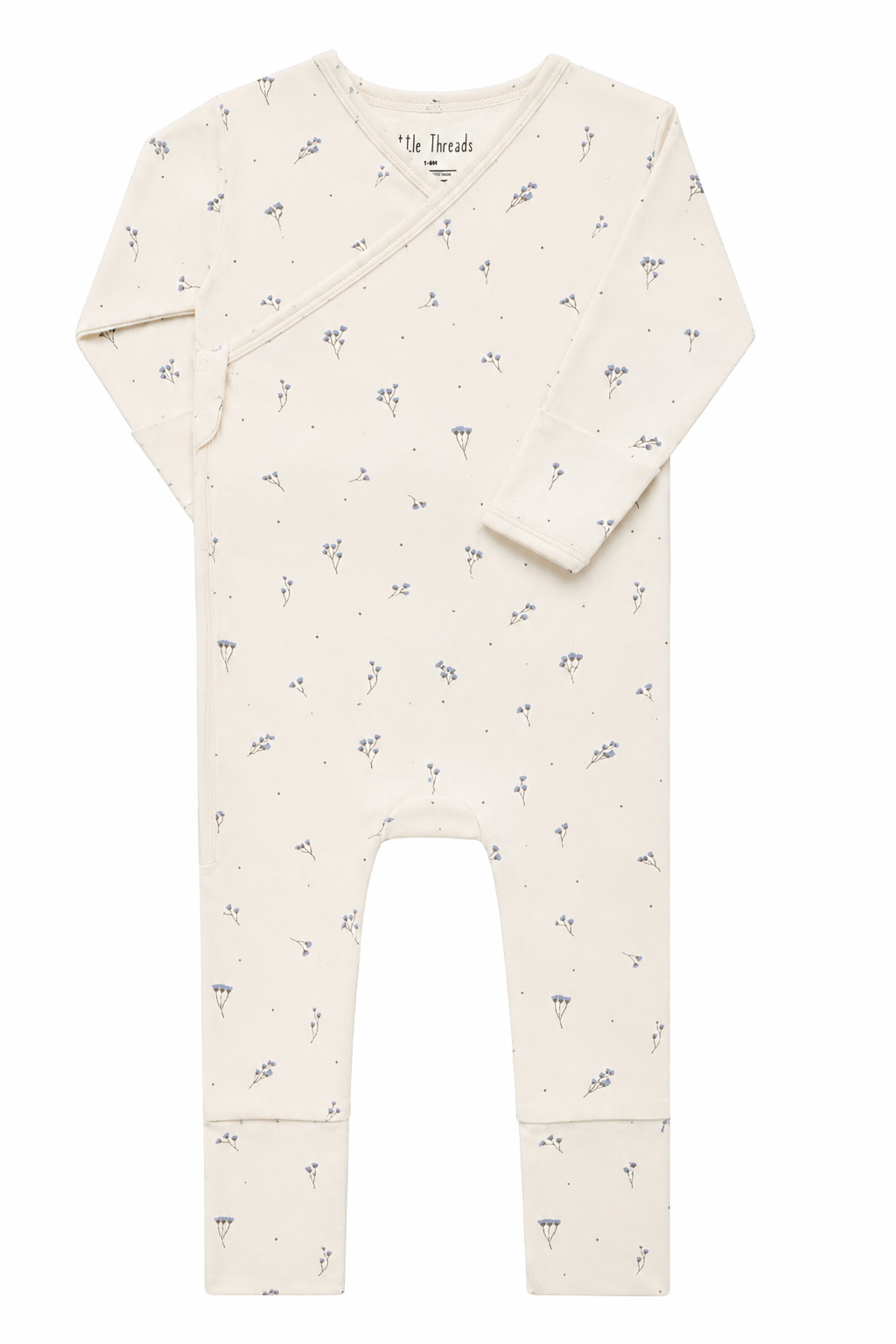 Blue Baby's Breath Bamboo Wrap Footie