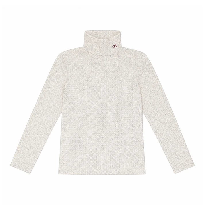 Line Print Turtleneck