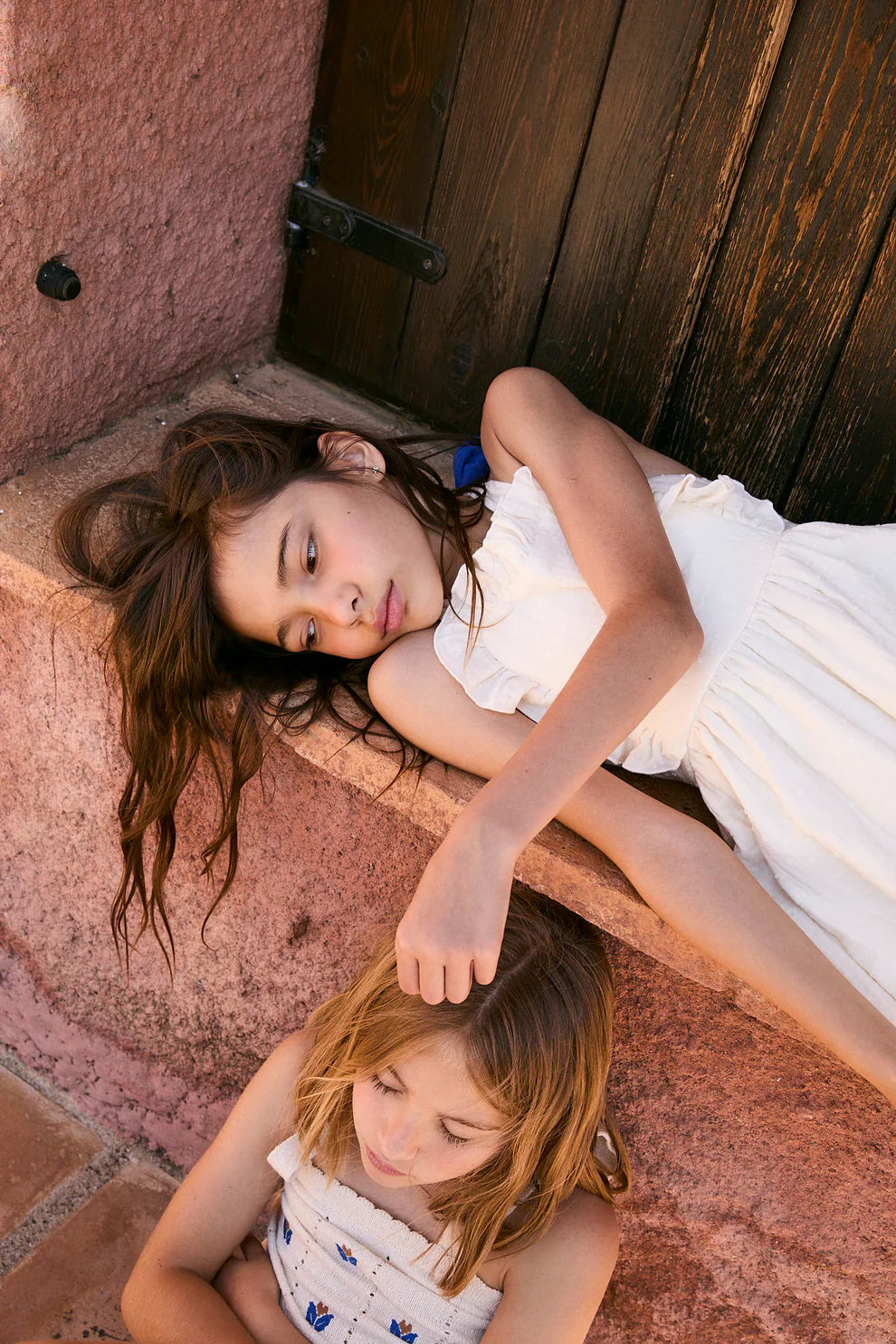 Plumetis cobalt blue midi dress girl