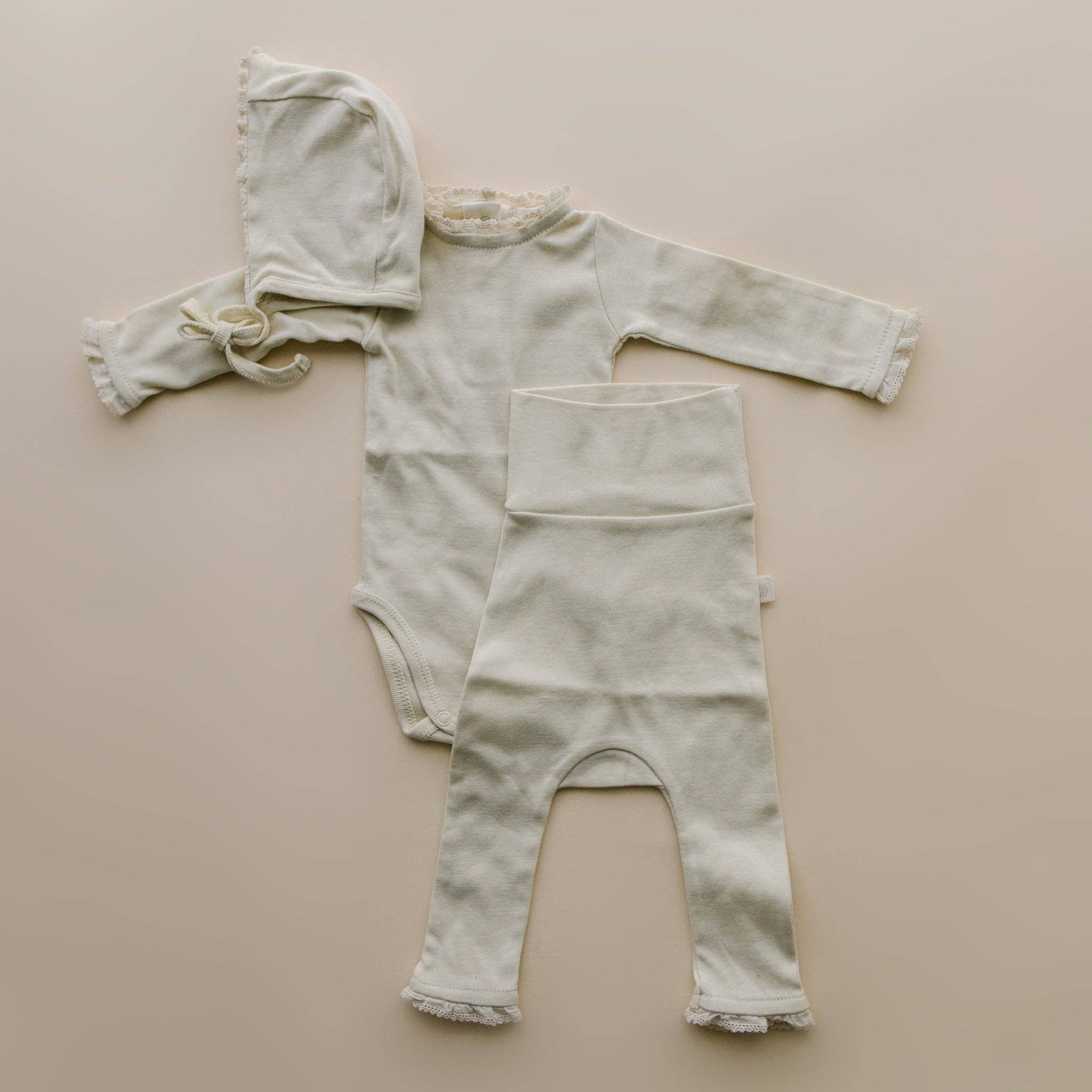 Lace High Belly Pant Natural 3-6 mo