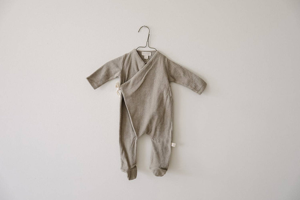 Terry Footed Kimono Taupe