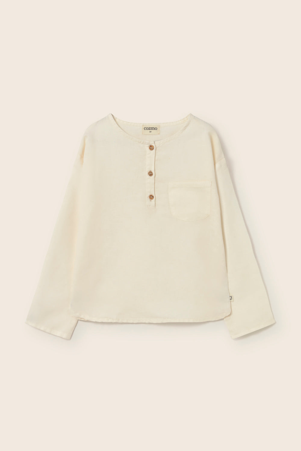 cotton linen long sleeves shirt ivory