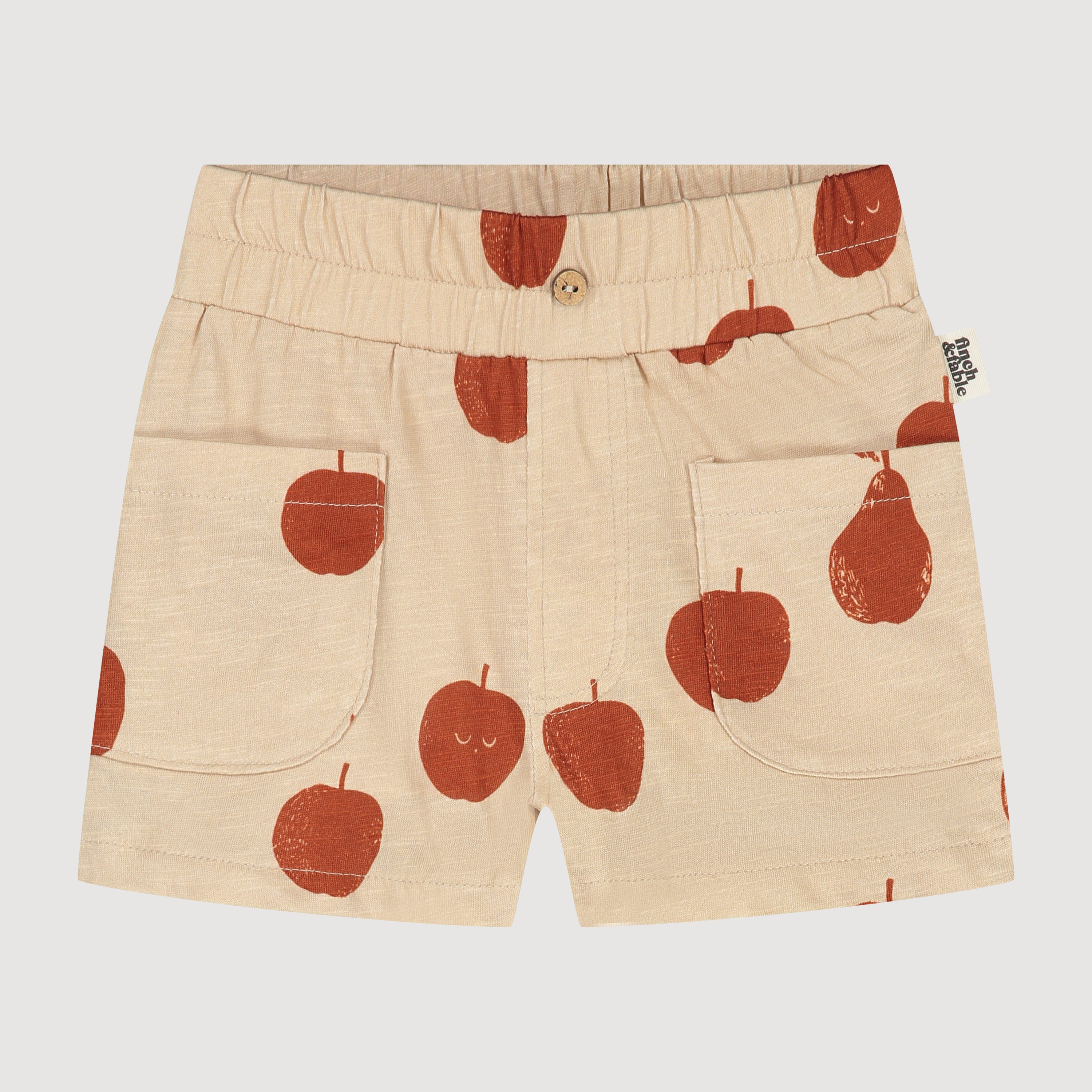 Organic cotton slub T-shirt Short Set Apple and Pear Print
