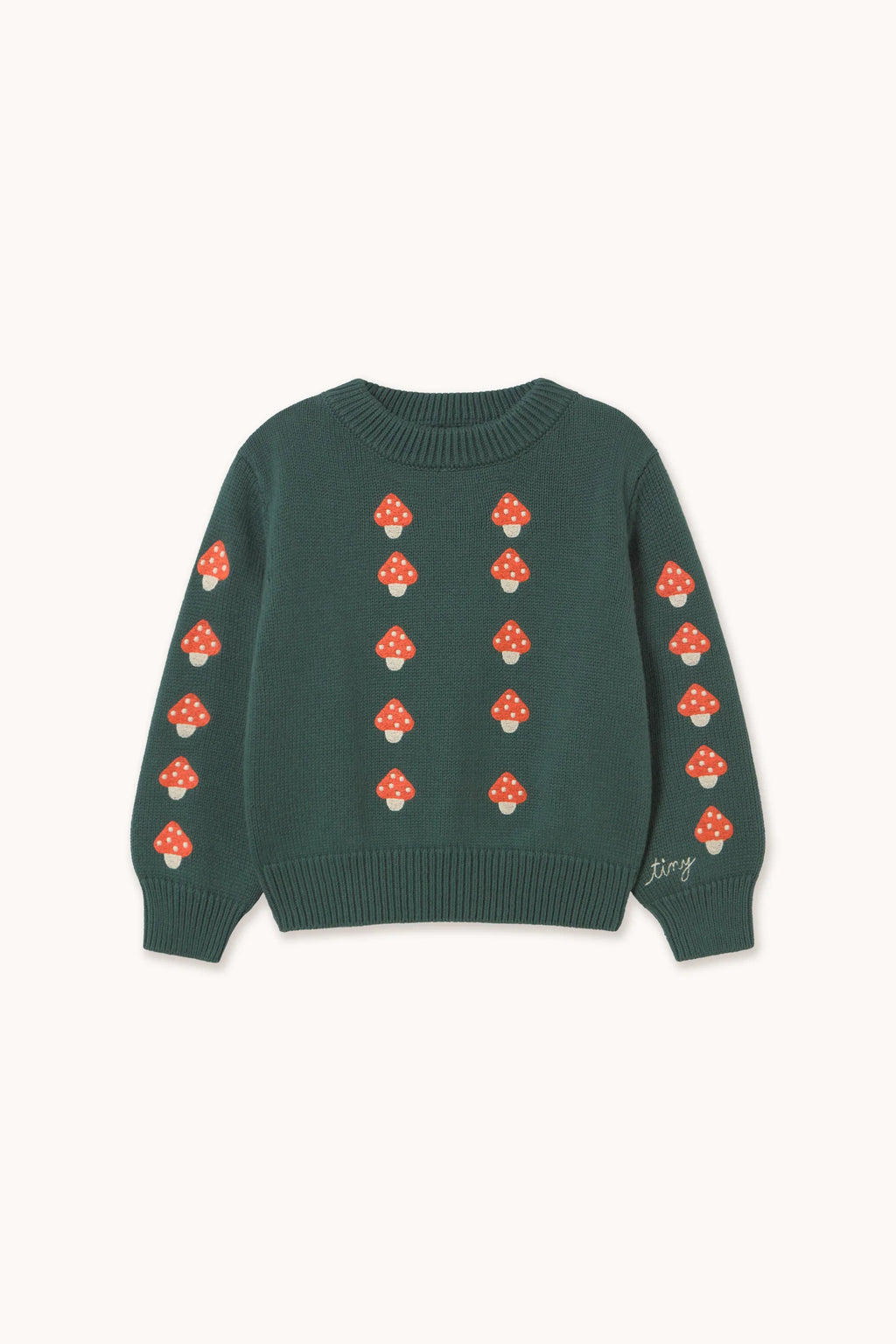 Mini Mushrooms Sweater - Dark emerald