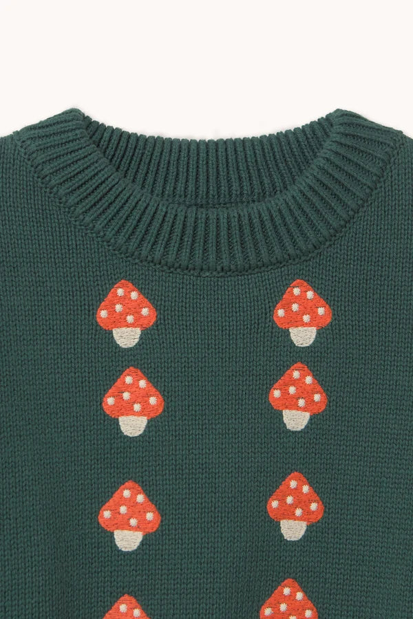 Mini Mushrooms Sweater - Dark emerald