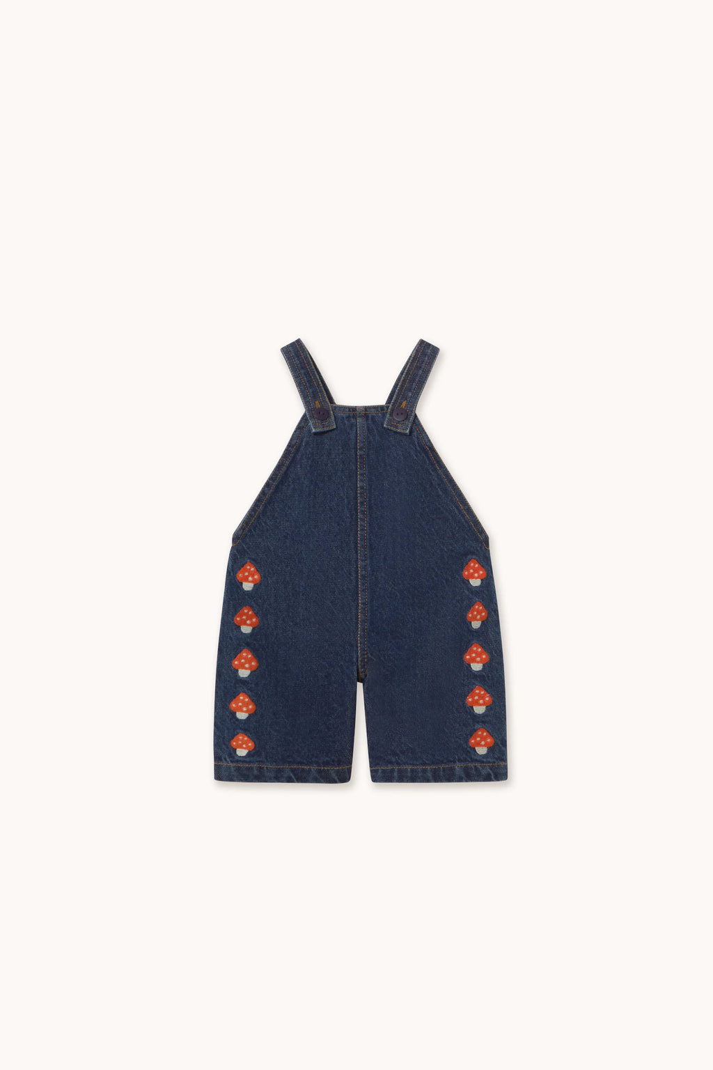 Mini Mushrooms Embroidered Dungaree - Denim dark wash 2