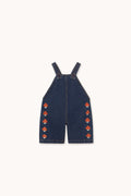 Mini Mushrooms Embroidered Dungaree - Denim dark wash 2