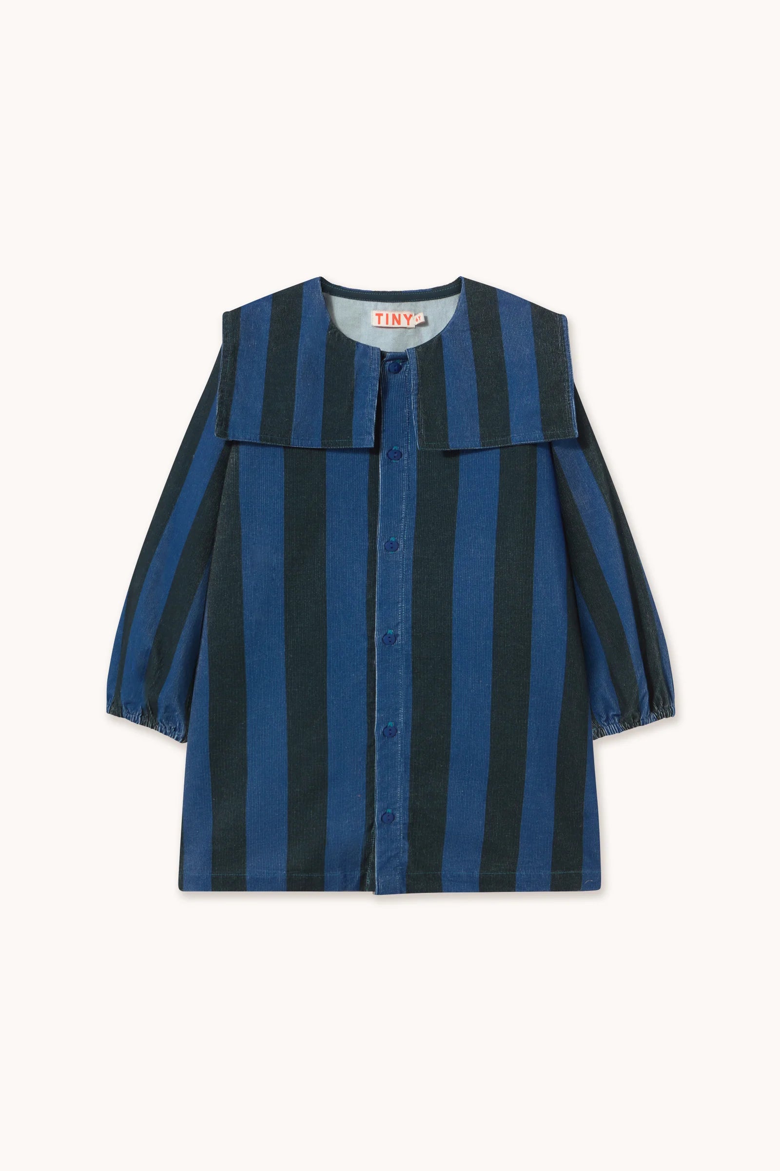 Blue Stripes Corduroy Dress - Petrol blue