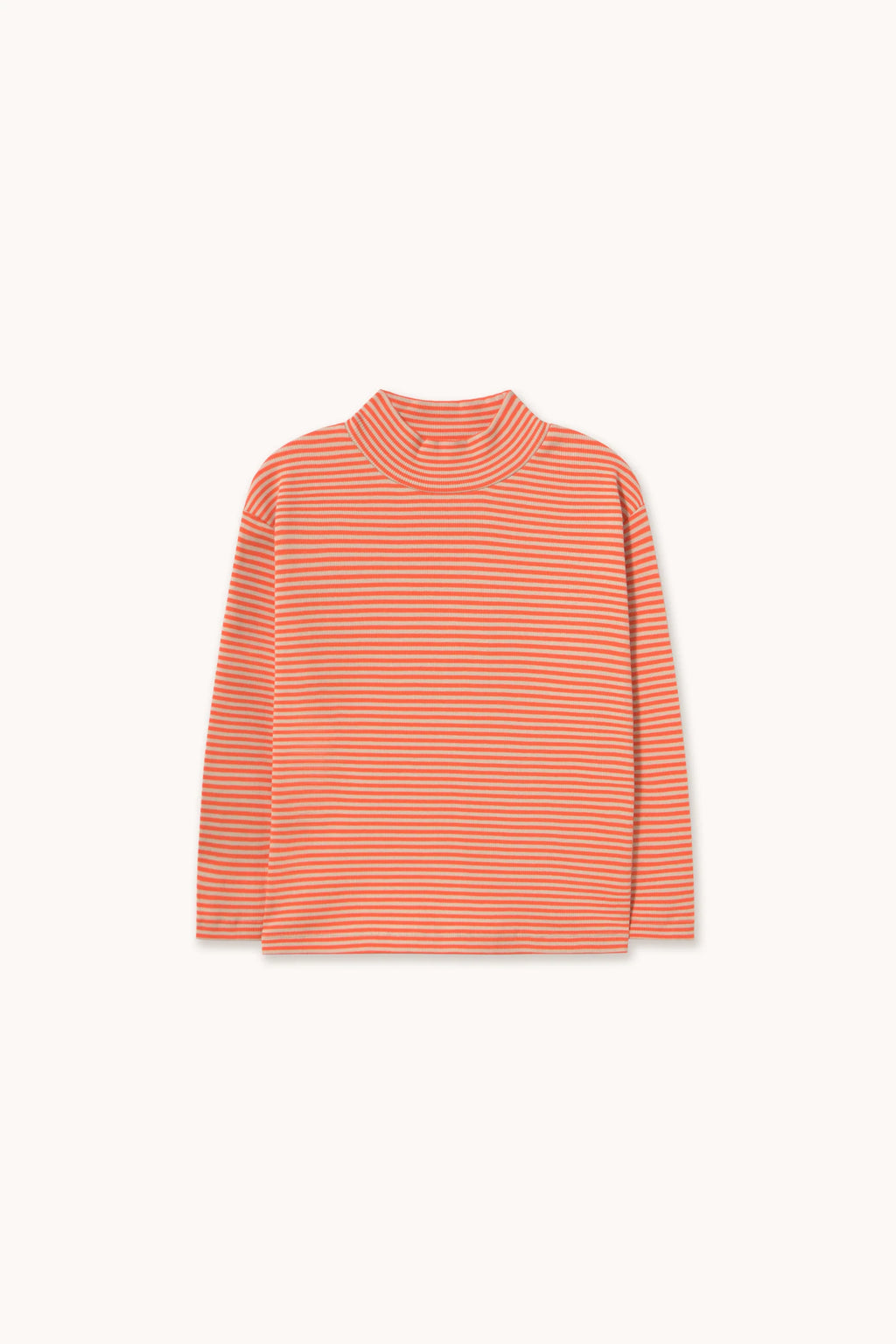 Stripes Rib Mockneck - Summer red