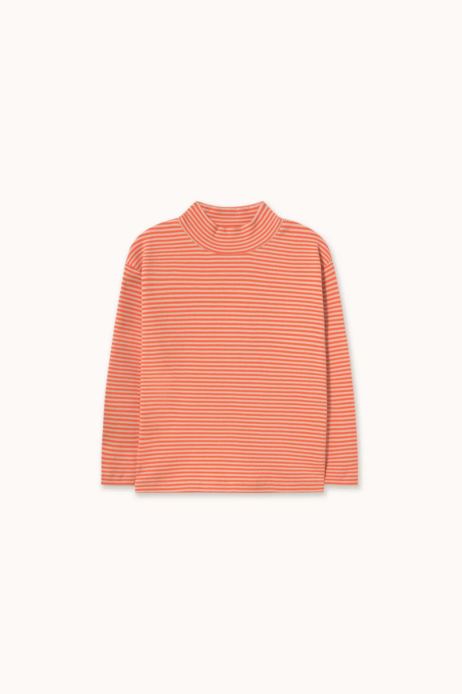 Stripes Rib Mockneck - Summer red