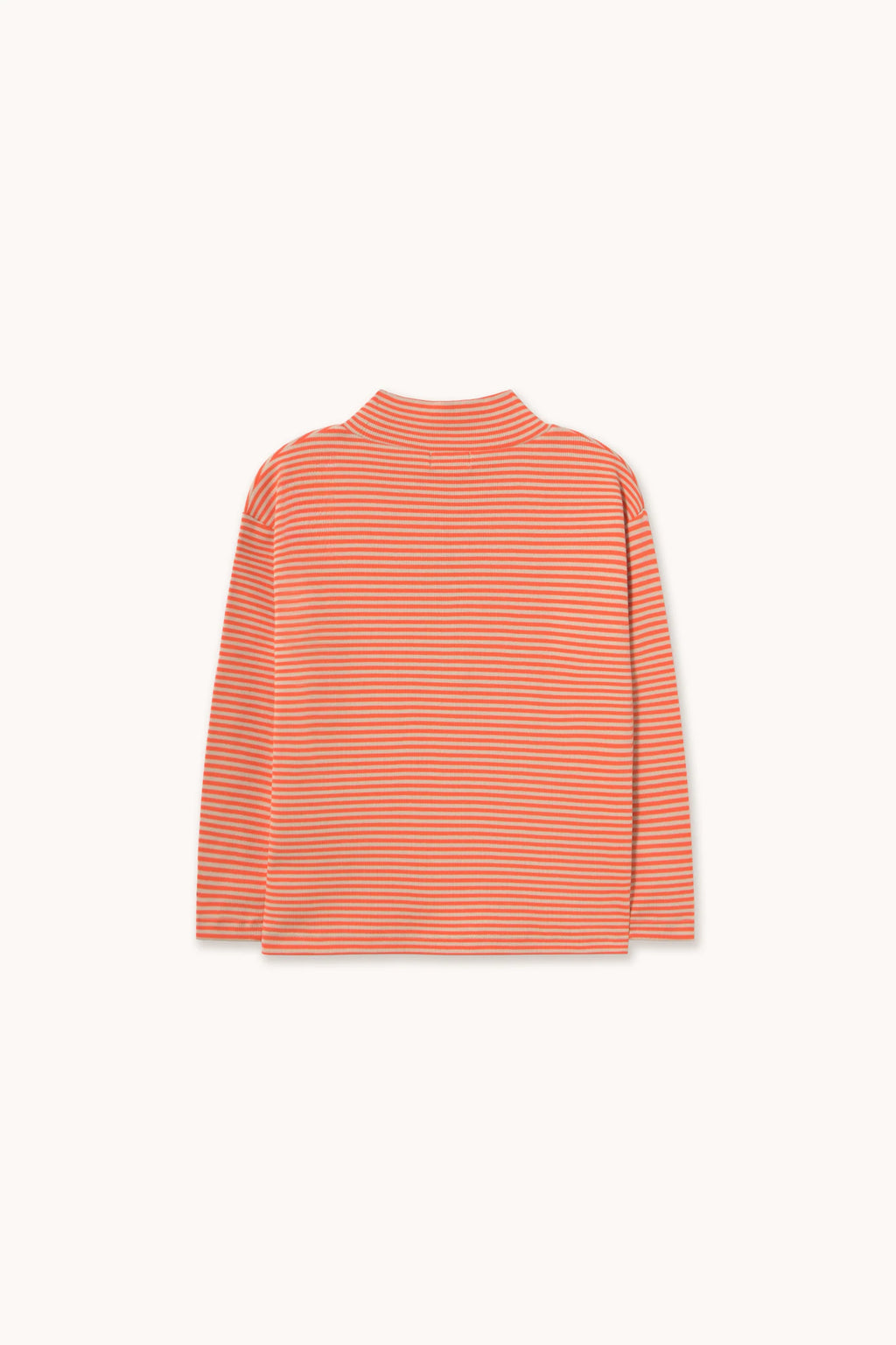 Stripes Rib Mockneck - Summer red