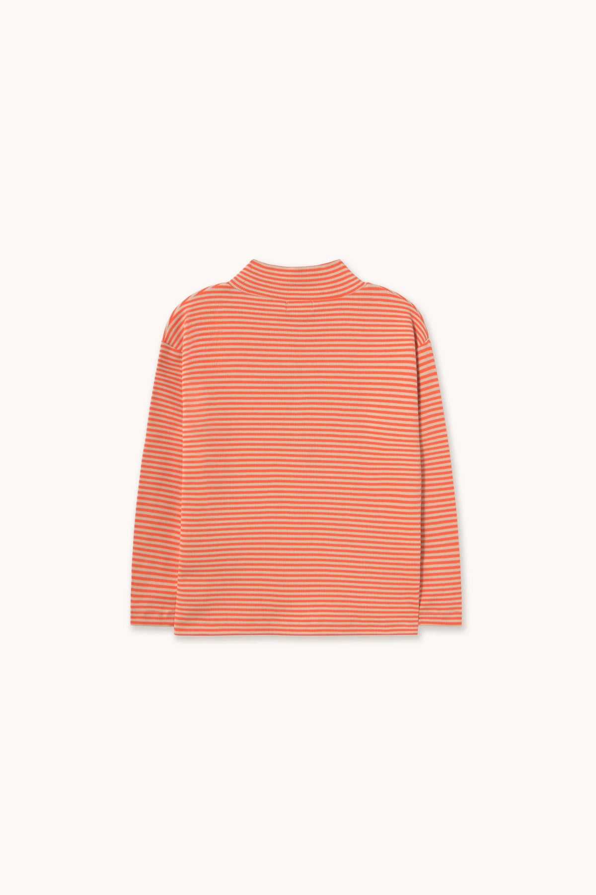 Stripes Rib Mockneck - Summer red