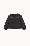 Red Stripes Woven Blouse - Ink blue