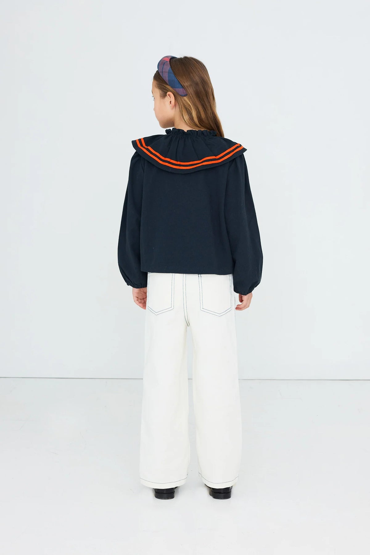 Red Stripes Woven Blouse - Ink blue