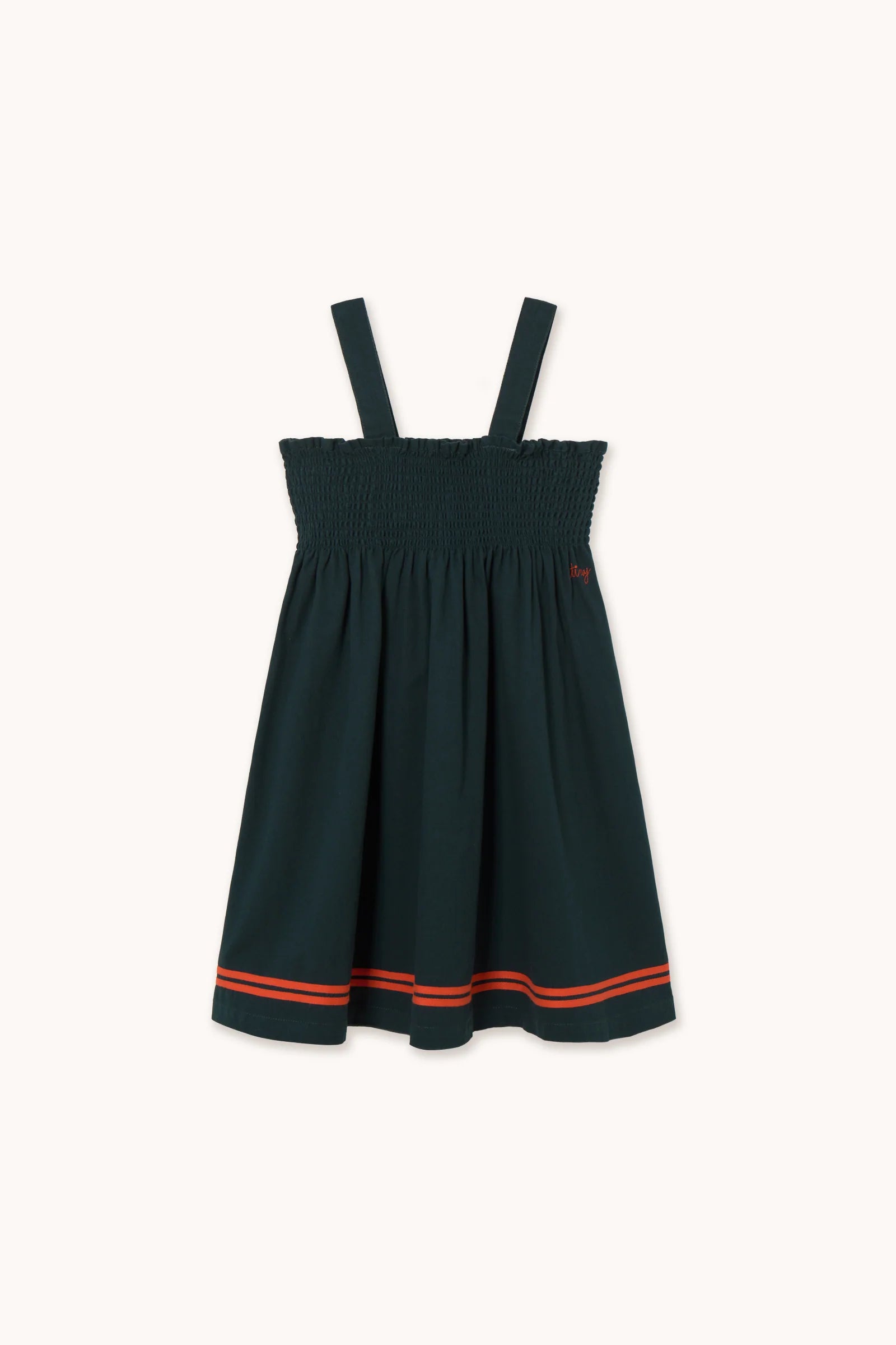 Red Stripes Woven Dress - Ink blue