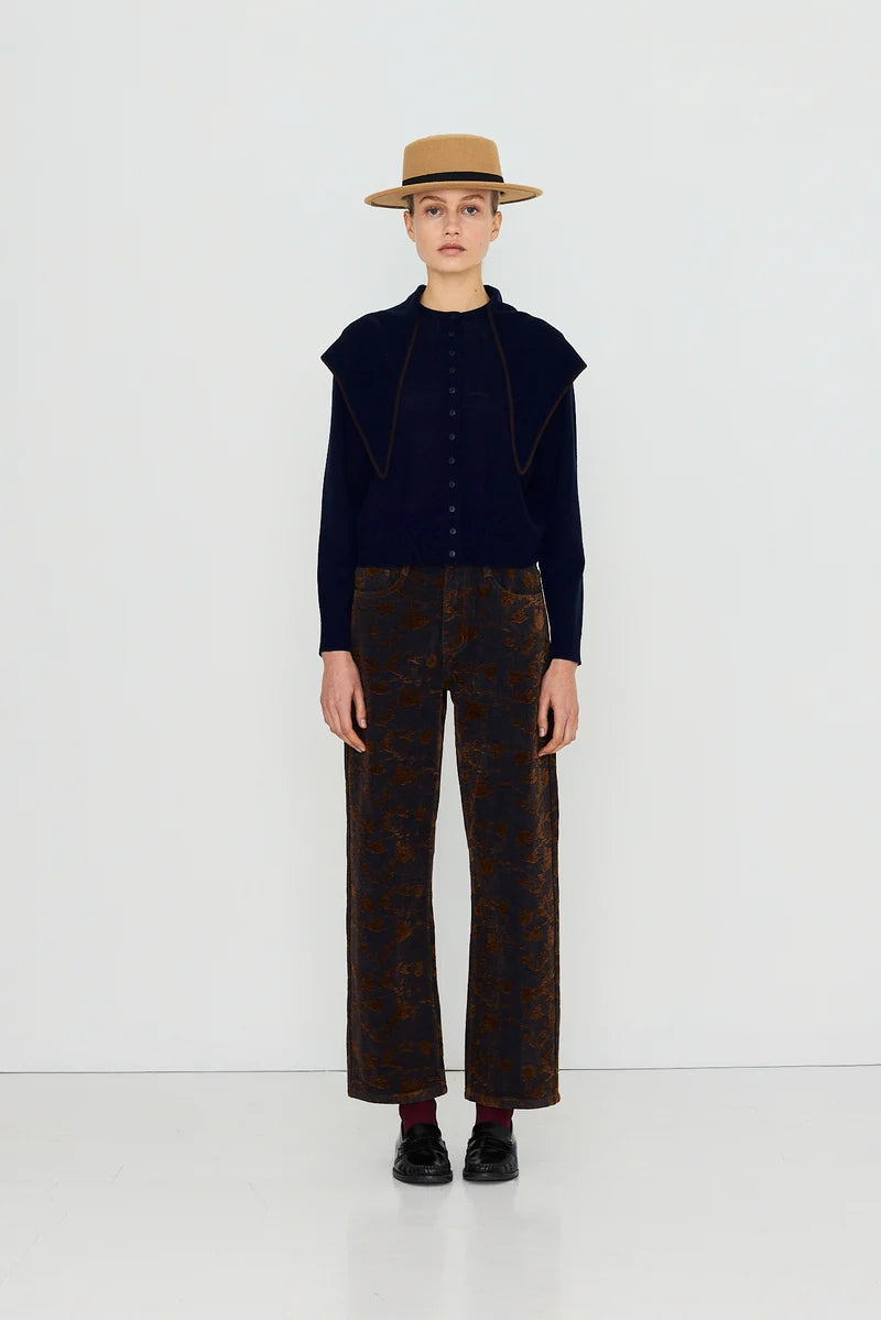 Scarf Neck Lara Cardigan Navy