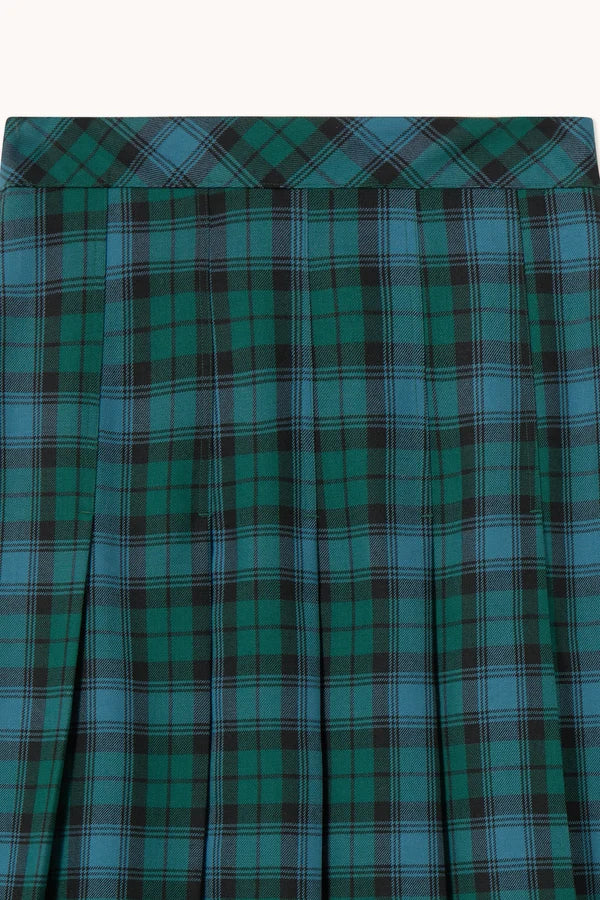 Tinycottons kids Embroidered Check Skirt - Navy Dark Green - alternate view