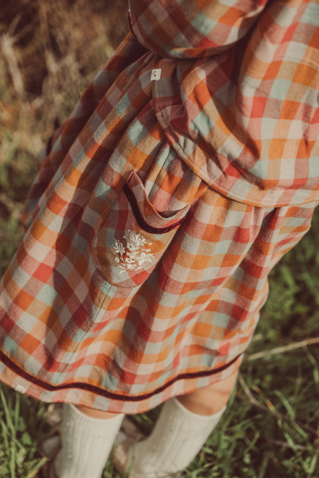 Elise Mixed Checks Shirt with Embroidery