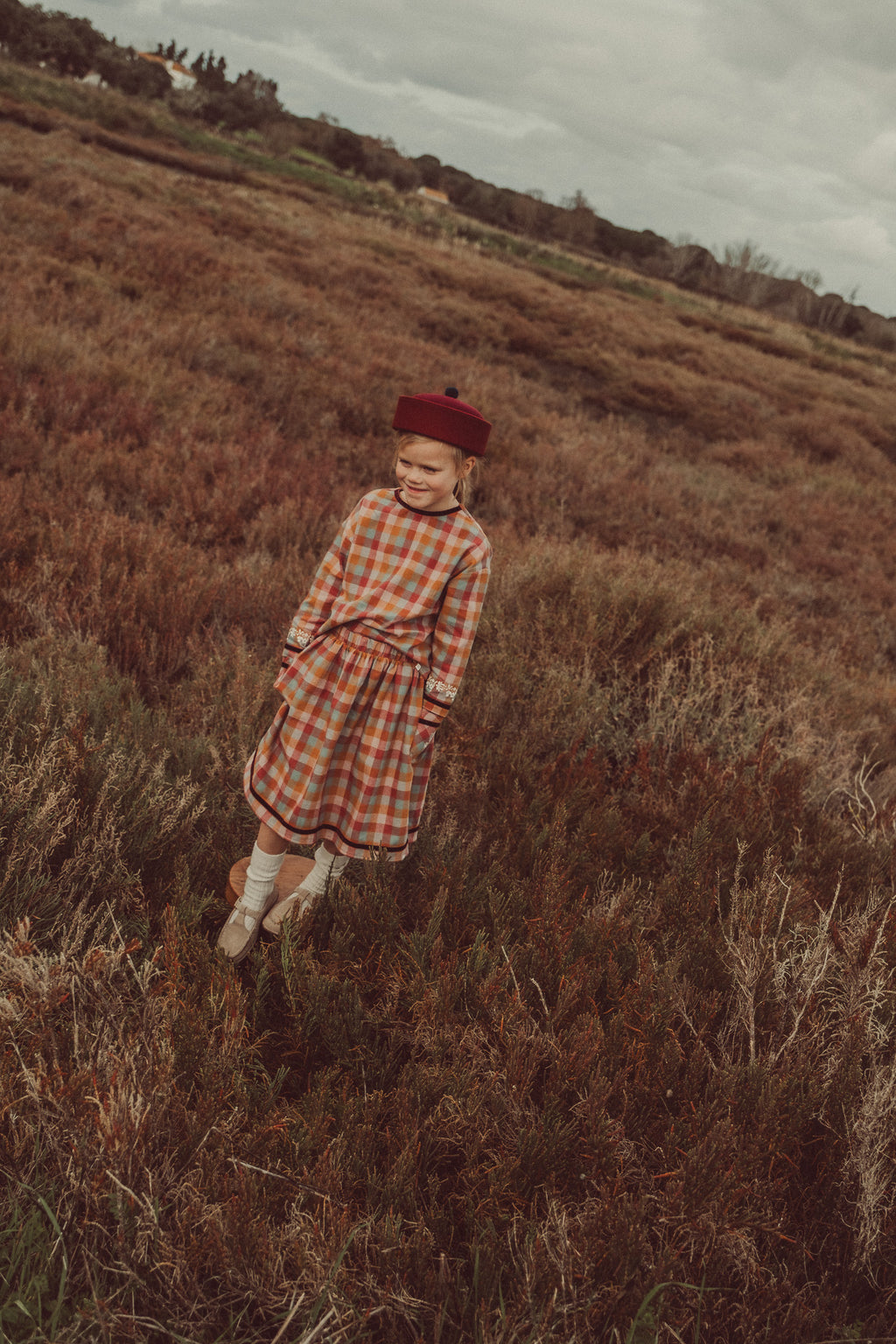 Elise Mixed Checks Shirt with Embroidery