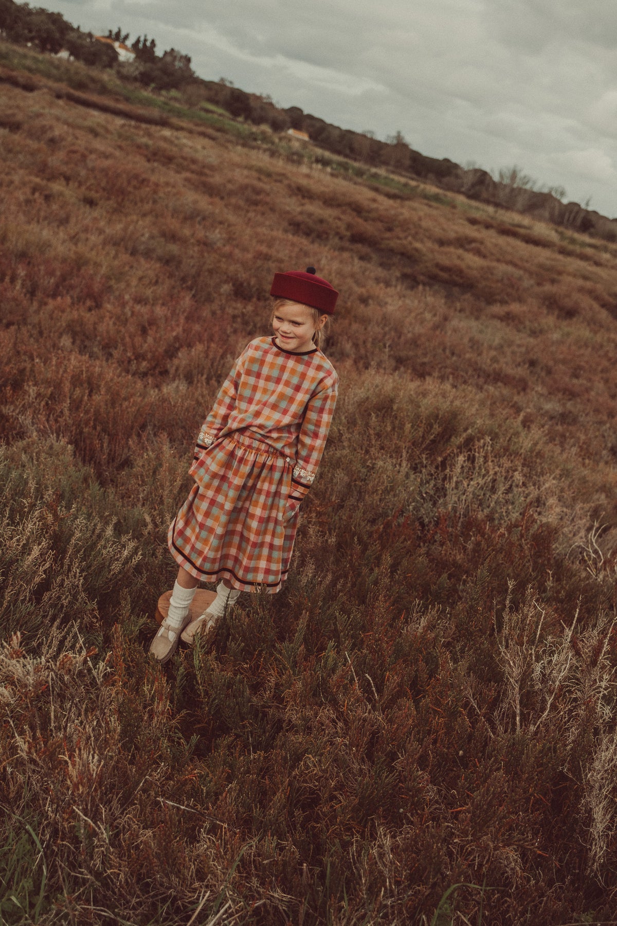 Elise Mixed Checks Shirt with Embroidery