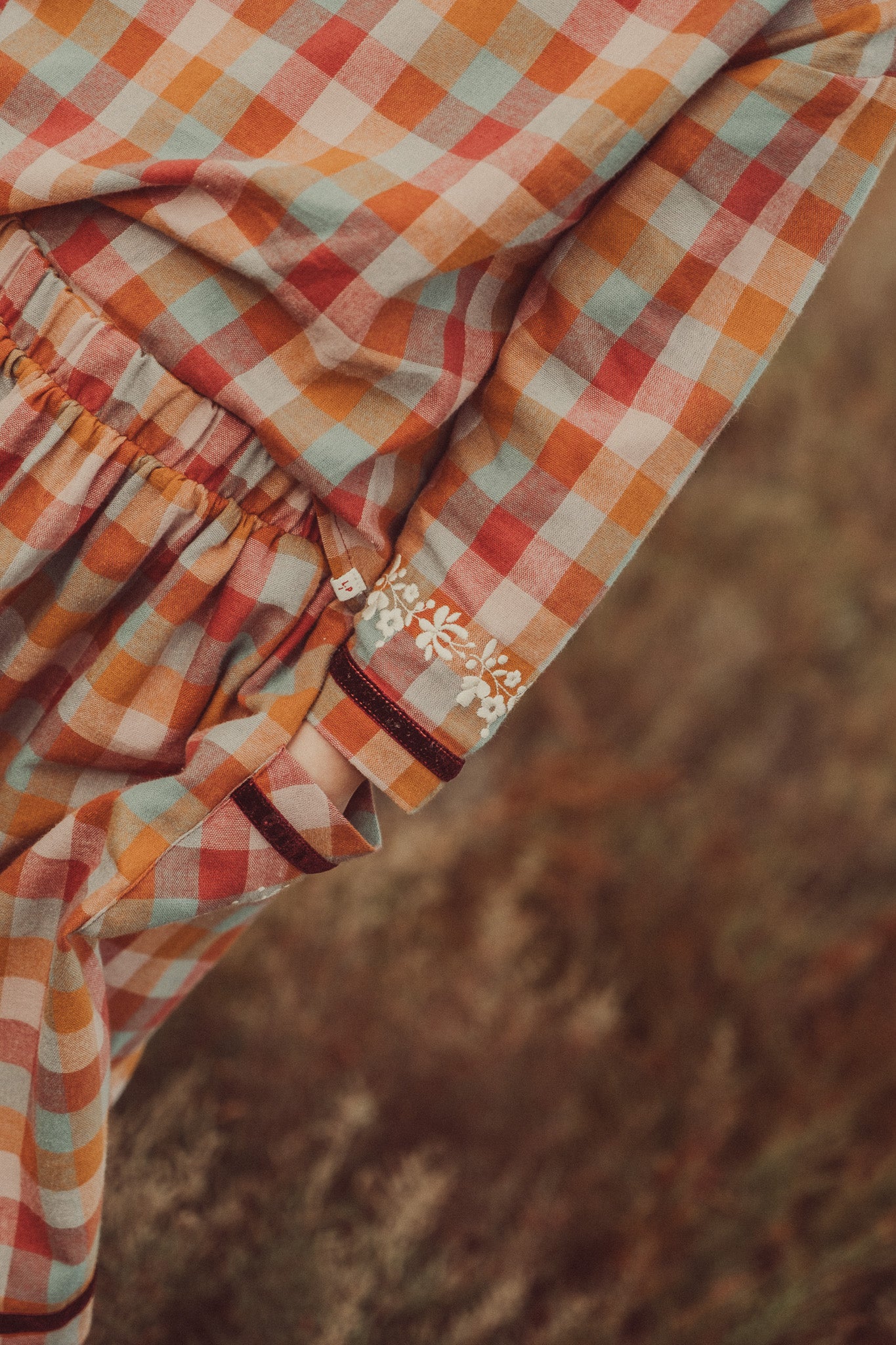 Elise Mixed Checks Shirt with Embroidery