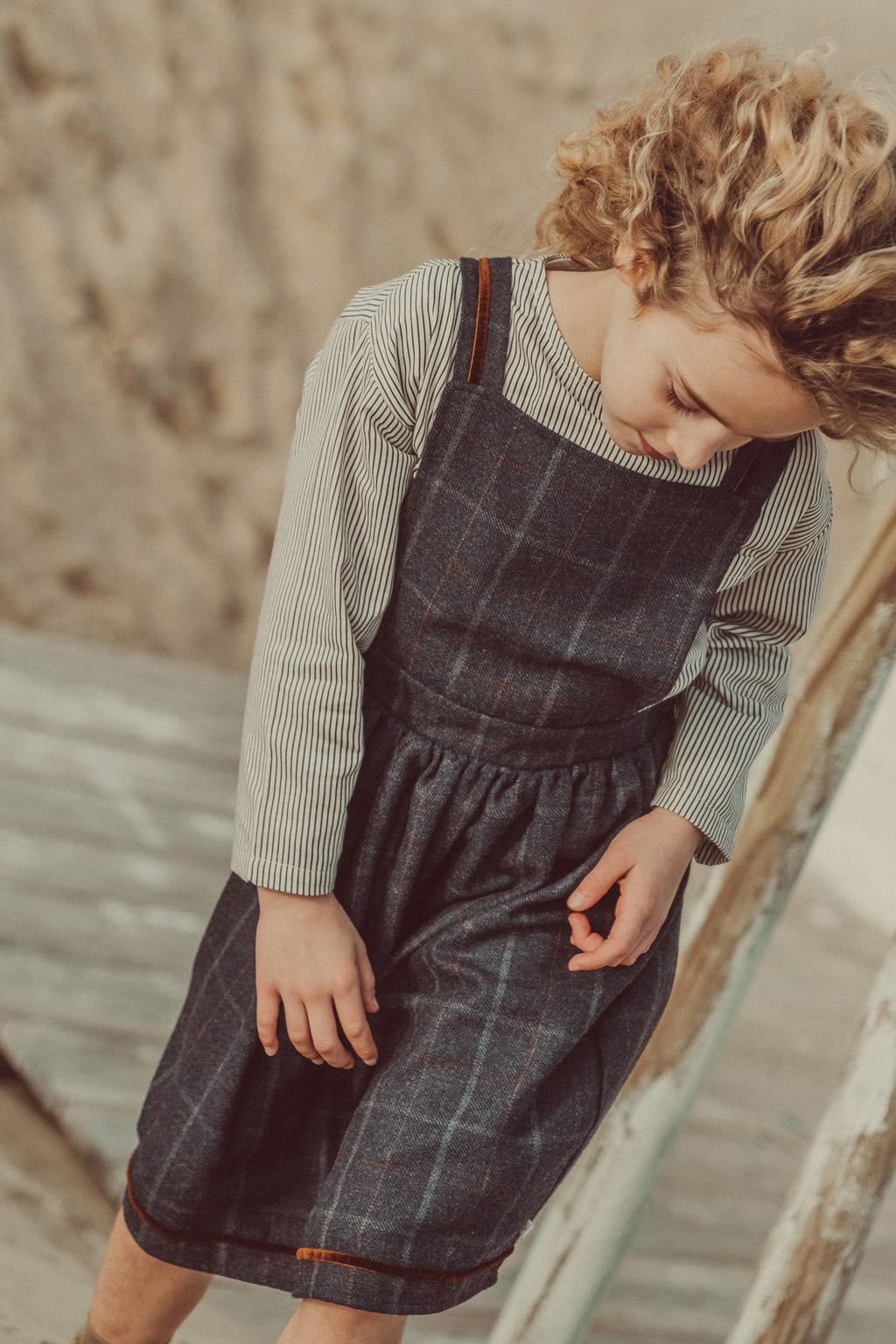 REVERSIBLE José Navy Tartan Romper