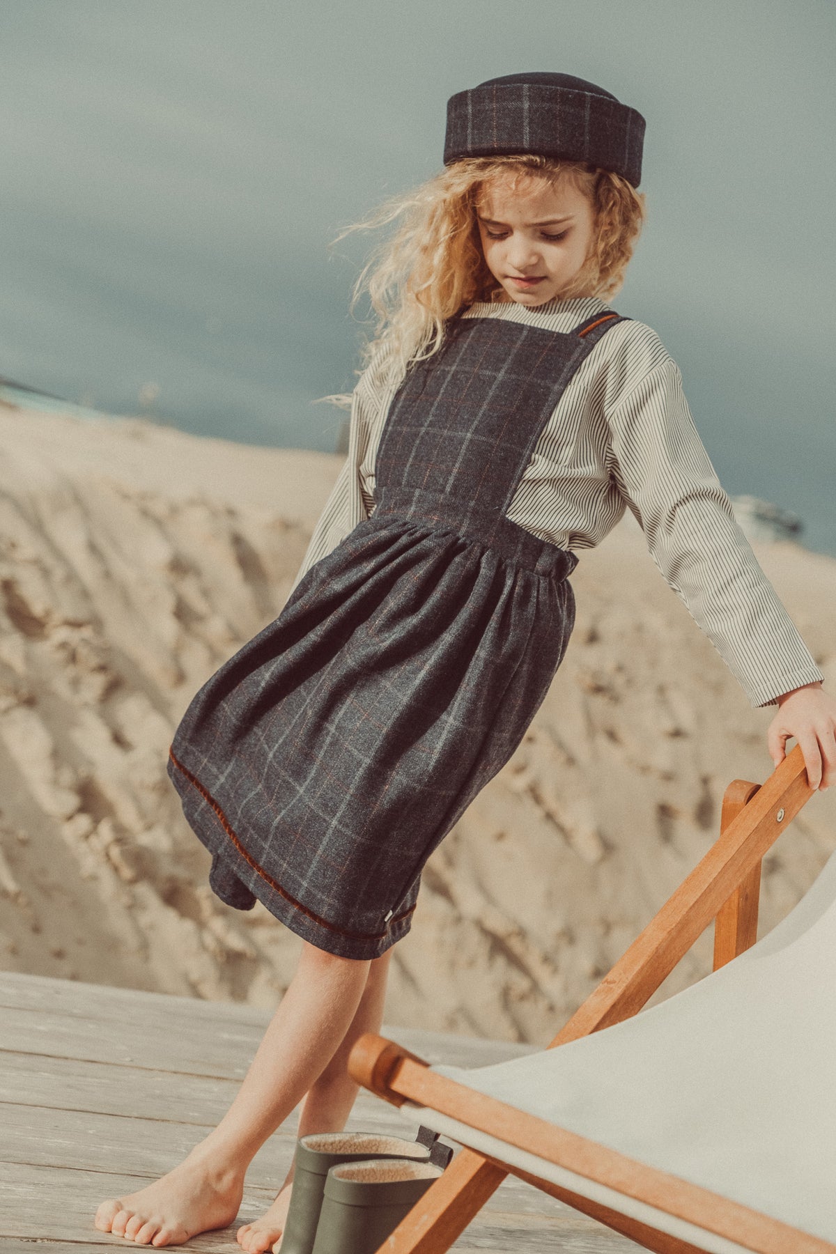 REVERSIBLE José Navy Tartan Romper