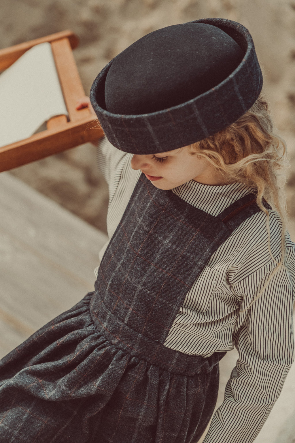 REVERSIBLE José Navy Tartan Romper