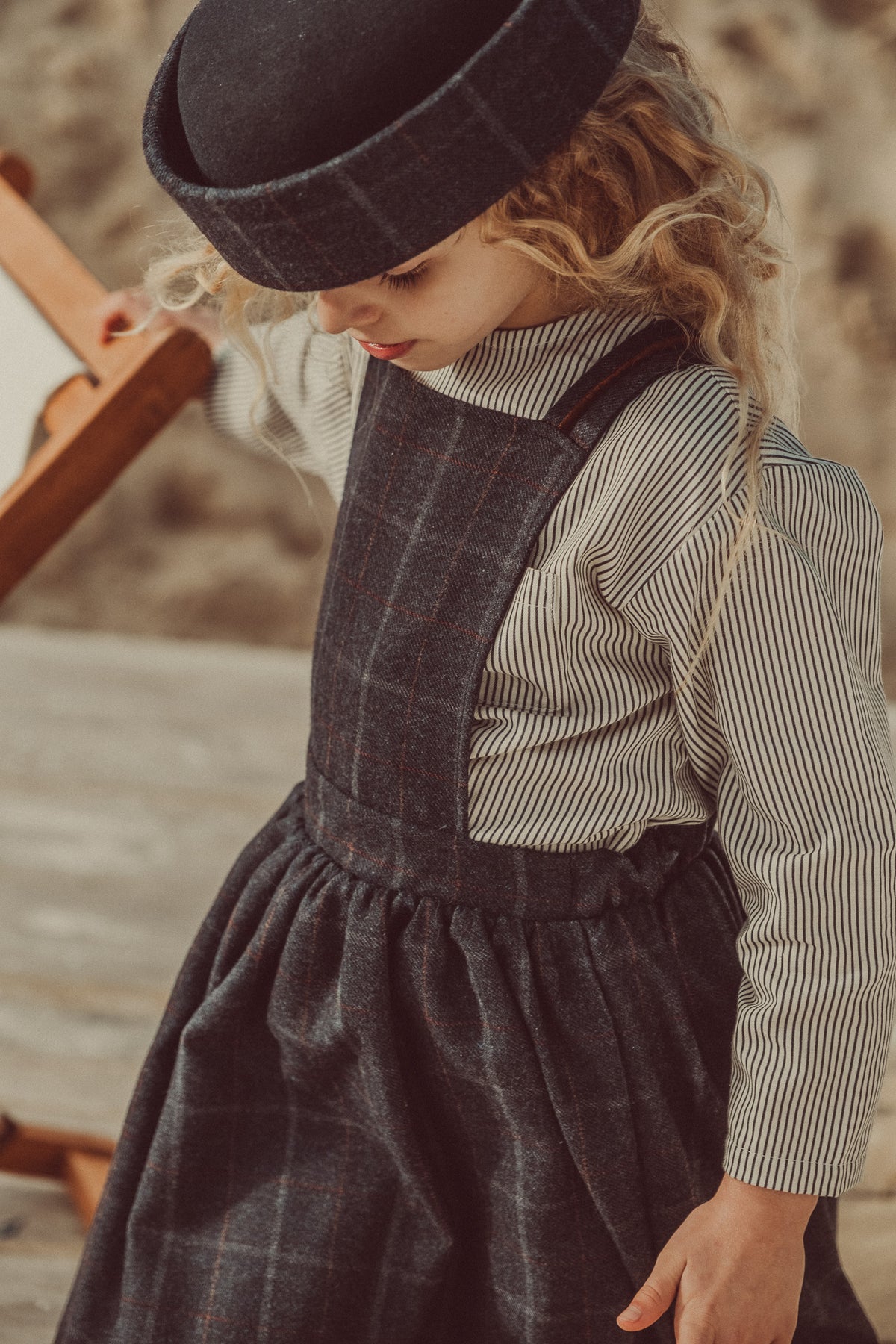 REVERSIBLE José Navy Tartan Romper
