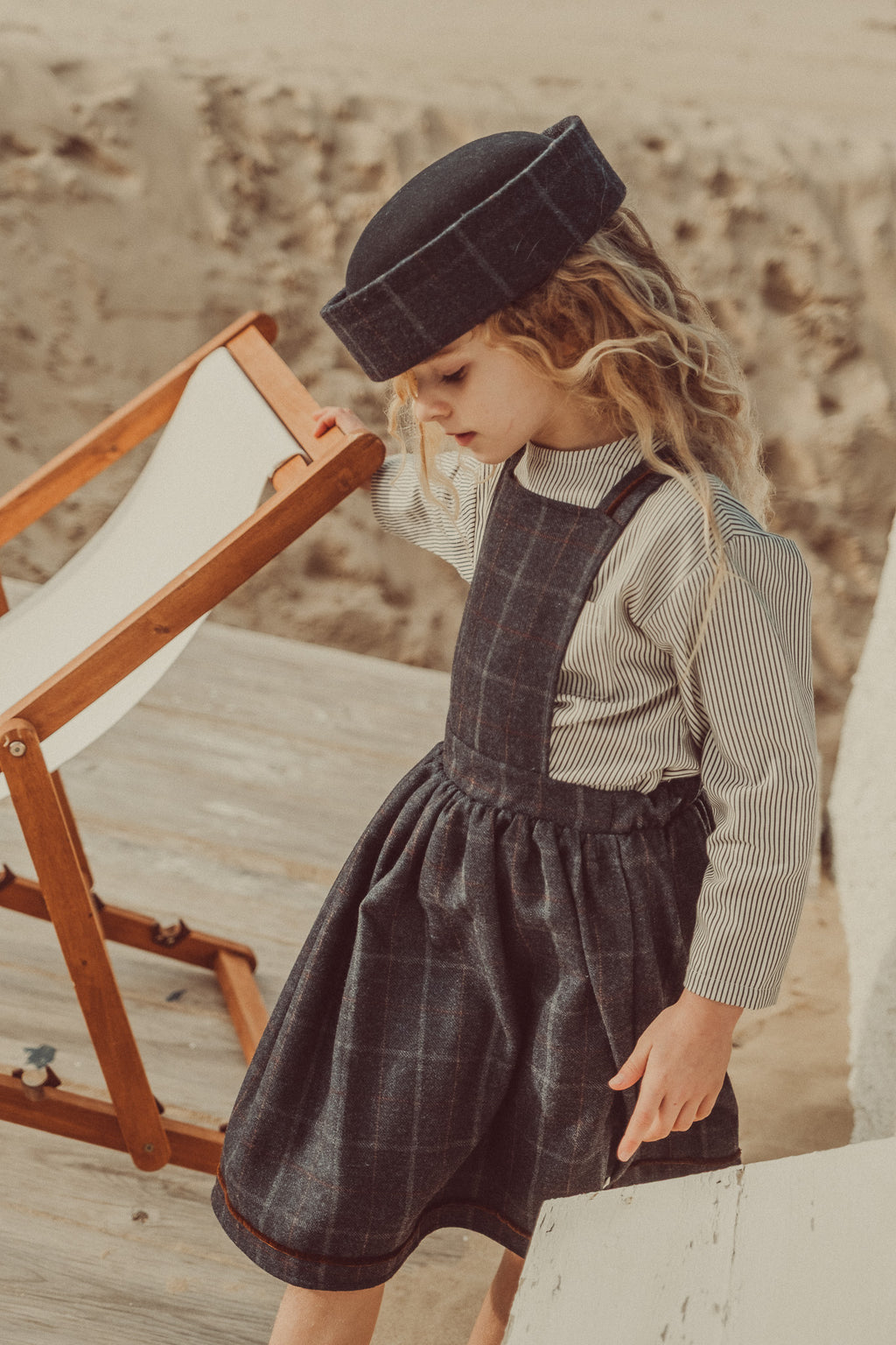 REVERSIBLE José Navy Tartan Romper