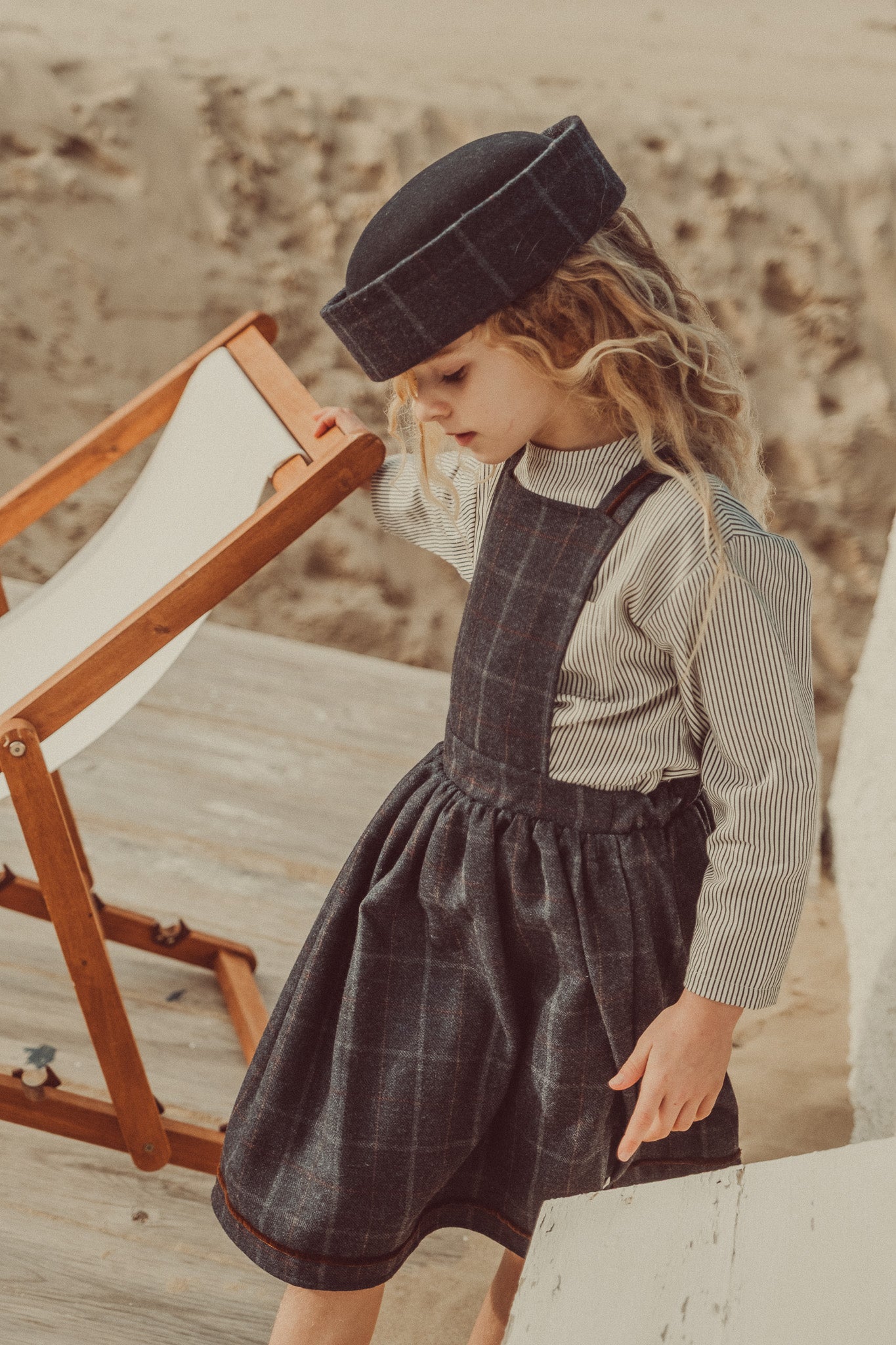 REVERSIBLE José Navy Tartan Romper